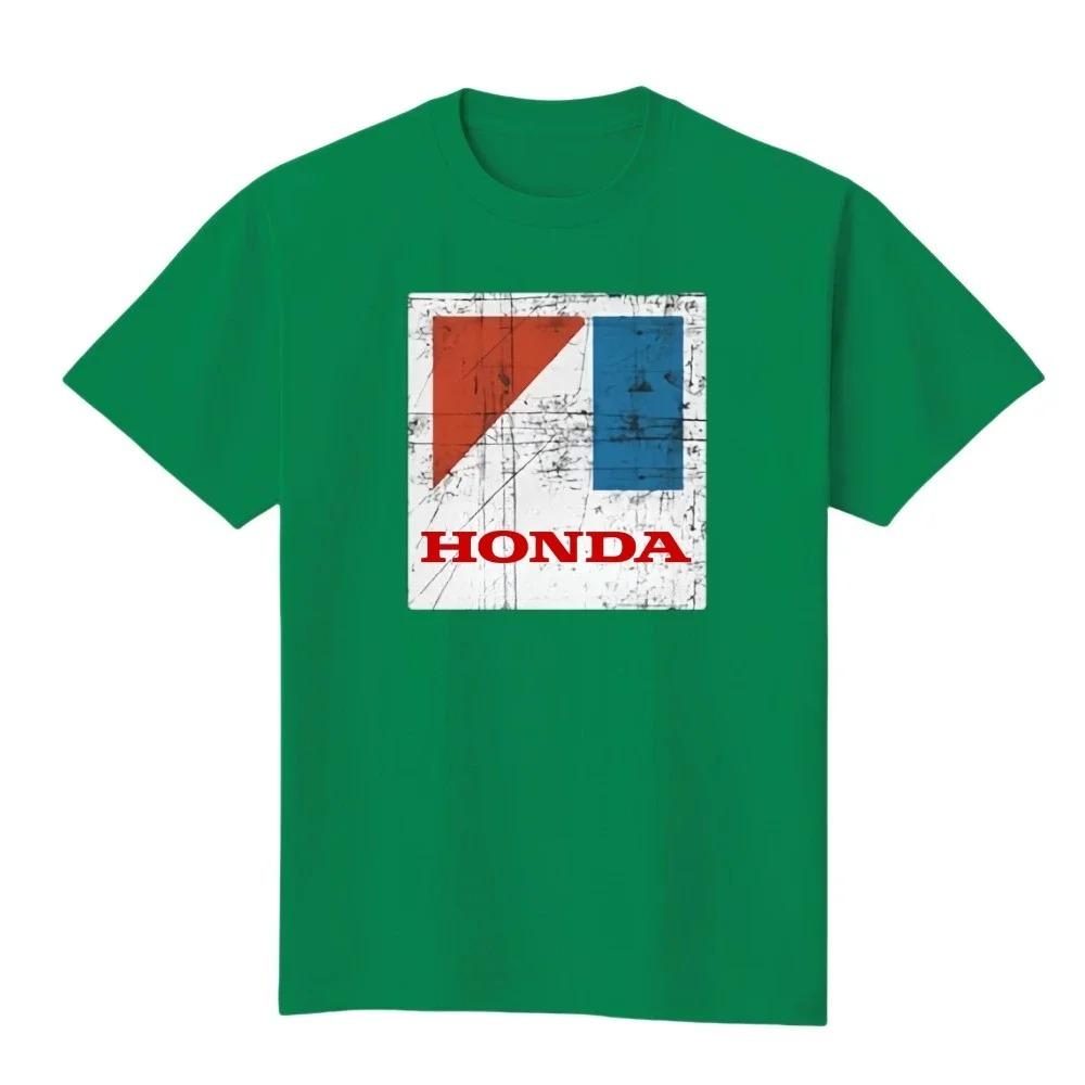 Fashion Summer Honda  Car  Motorcycle Racing Locomotive Men's T-Shirt Printed Locomotive Loose Crew Neck K2Y Short Sleeve