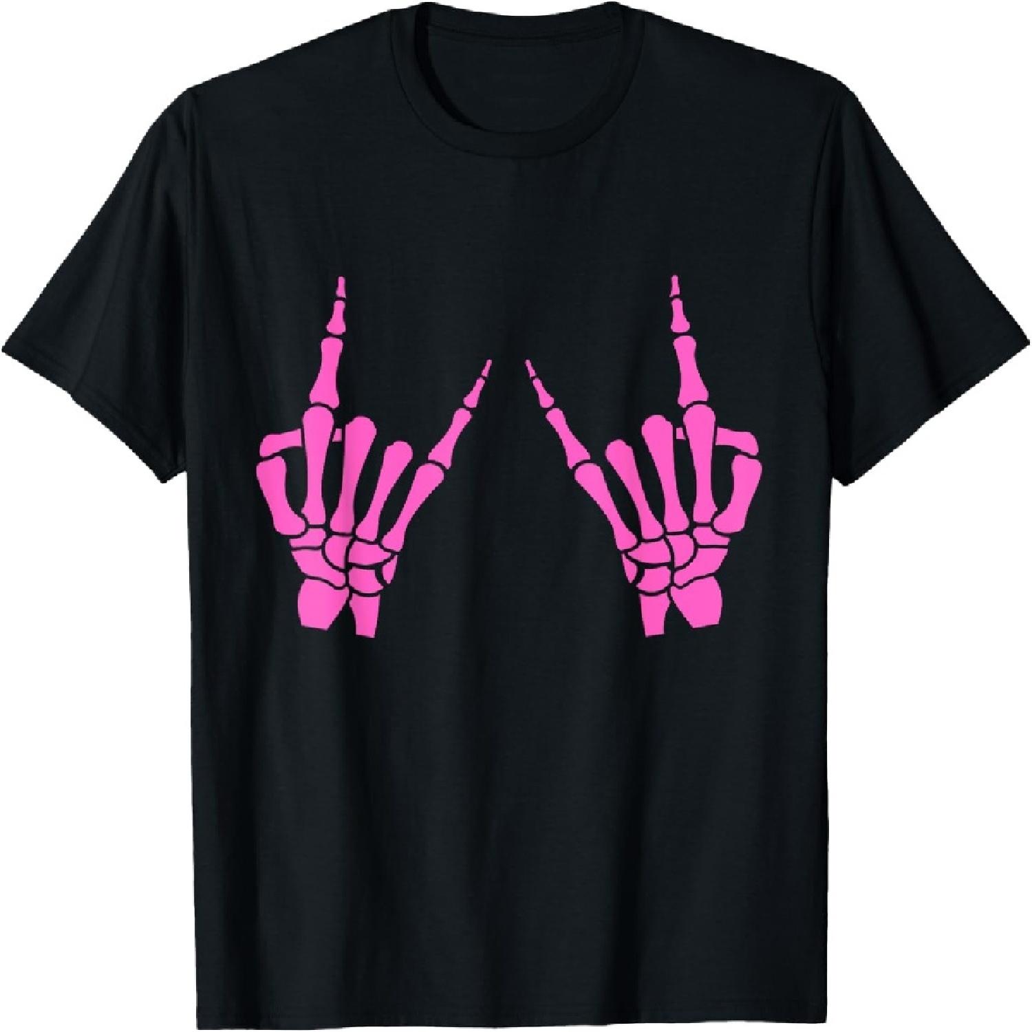 

Skeleton Hand Horns Rock On Heavy Metal Women Back the Pink T-Shirt XXXXXL різнокольоровий