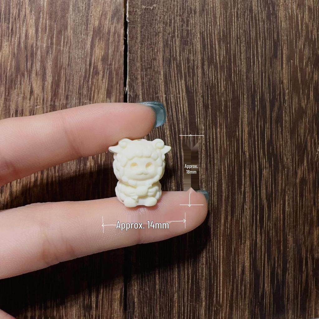 Pingente de Joia DIY Esculpido Branco Marfim: Acessórios Estilo Três Passos