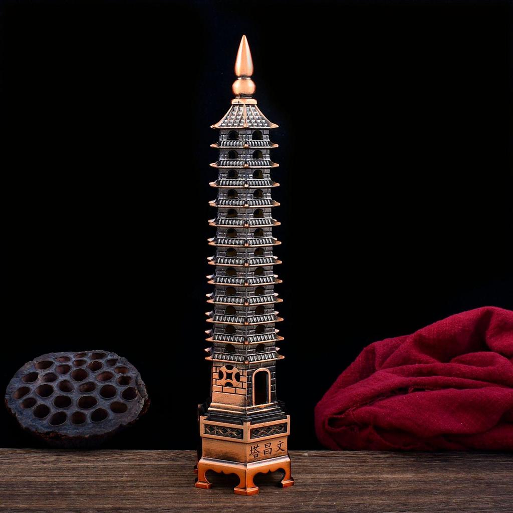 Brass Nine-Story Wenchang Tower Office Decoration Ornament