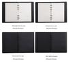 Minimalist Black A5 PU Leather Loose-Leaf Notebook with Black Card Paper Inner Pages