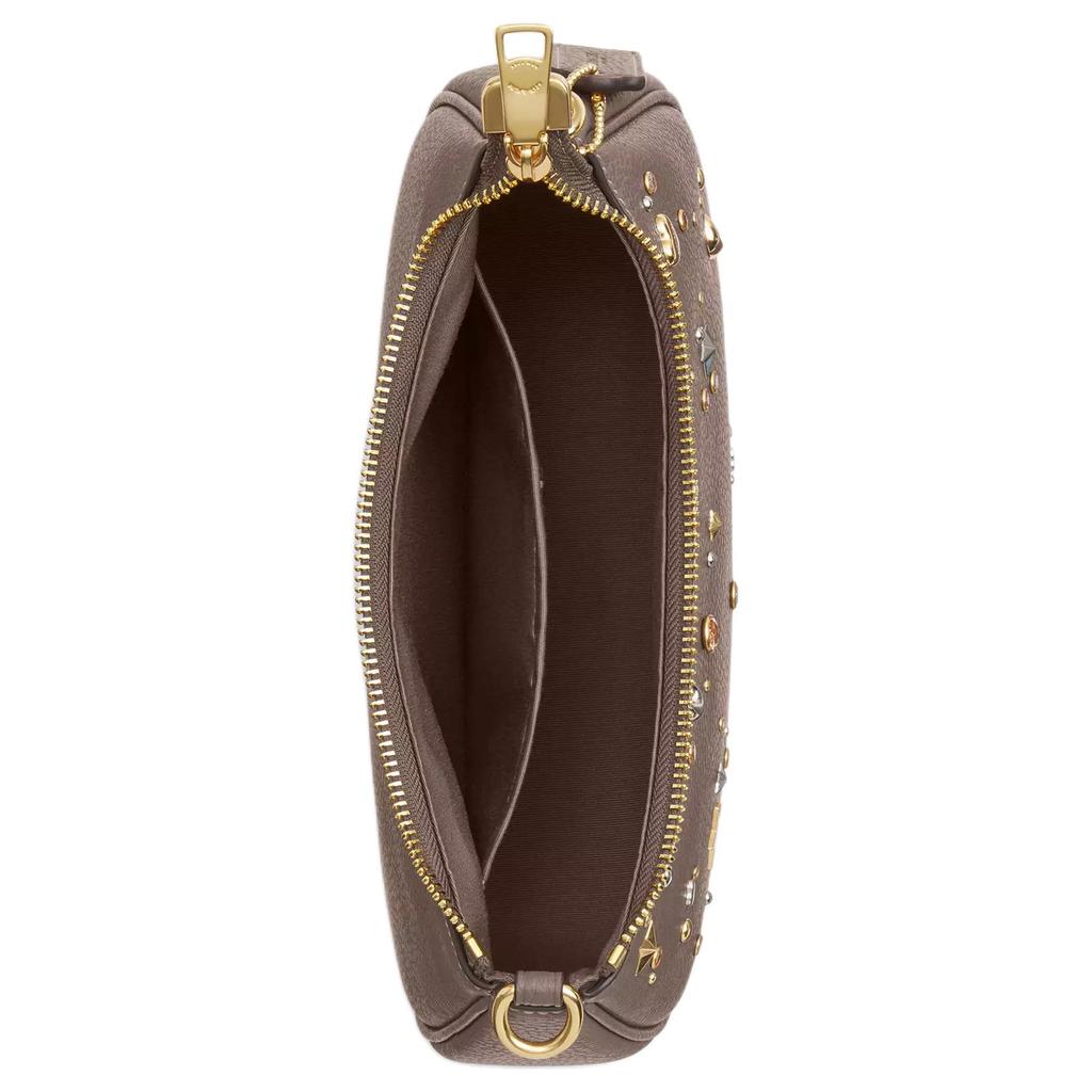 Coach Teri 24 Removable Shoulder Strap Star And Moon Decoration Hammered Leather Shoulder Bag Medium Women Shoulder Bag Brown CCZ99-IMV2R