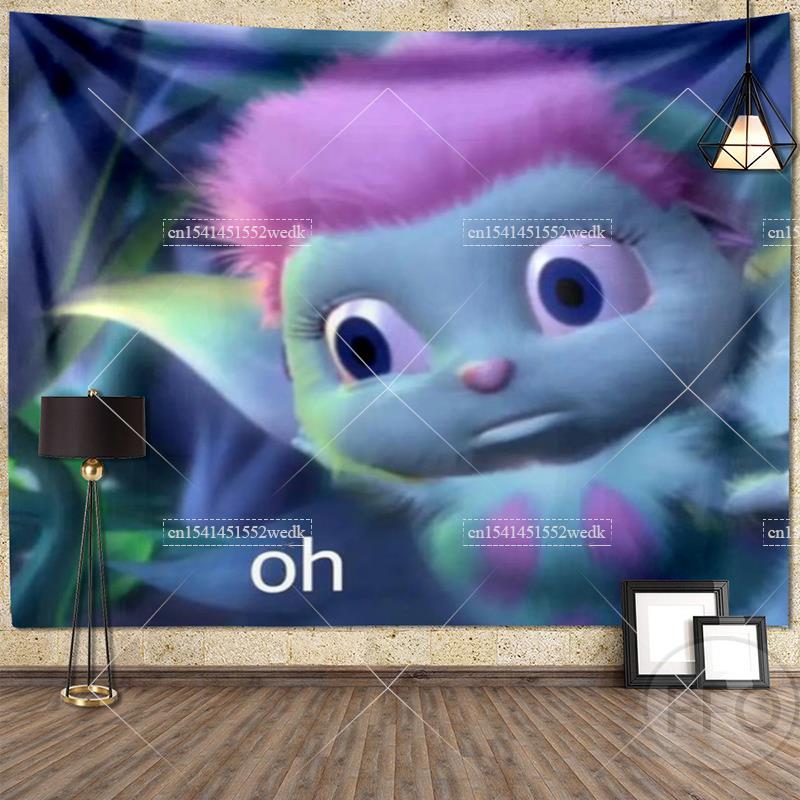 Библ говорит мем гобелен мультфильм аниме гобелен настенное одеяло декор комнаты эстетический фон ткань ковер коврики украшение дома 29x37in 74x94cm