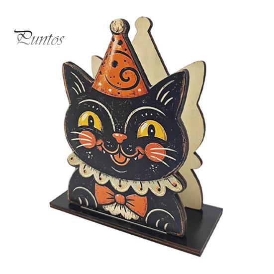 Cartoon Style Ornament Halloween Wooden Napkin Holder, Ghost Mummy Pumpkin Gothic Cute Table Decor Rustic Tabletop Tissue Dispenser for Farmhouse
