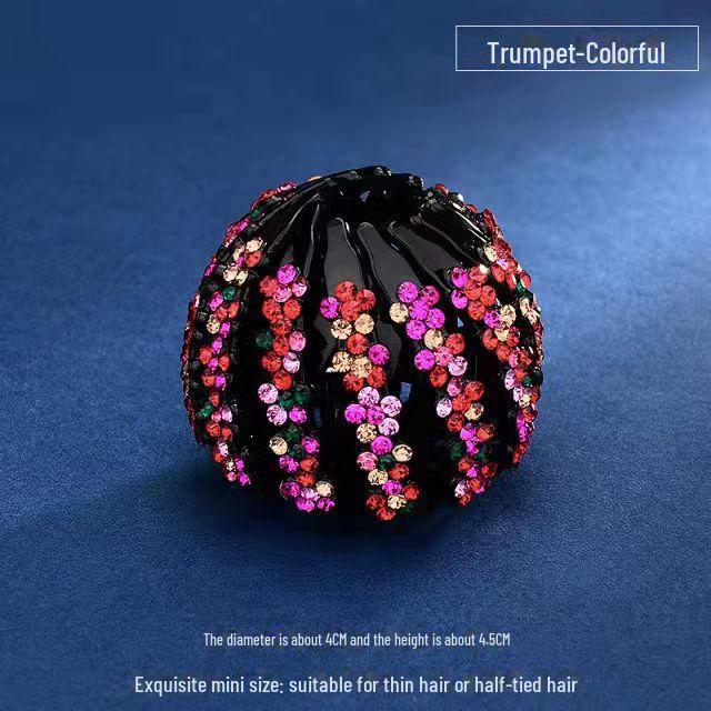 

«Элегантная заколка для волос со стразами и резинка для хвоста — дизайн «Птичье гнездо»»