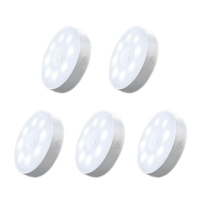 Magnetisches LED-Induktionslicht für den Innenbereich, Nachtlicht für Schlafzimmer, Tastensteuerung mit 3 Modi und dimmbar, Küchen-, Wohnzimmer-, Bürobeleuchtung 3/5 Stück
