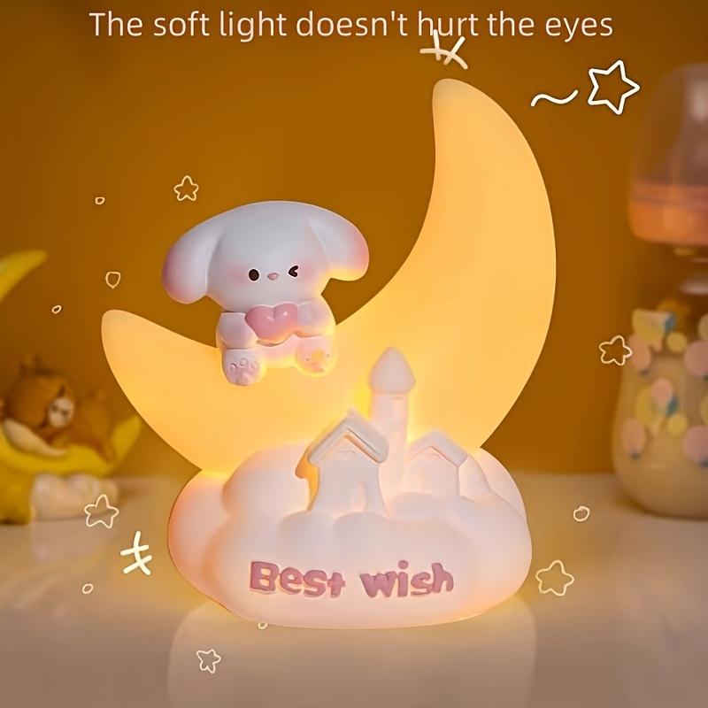 

Good Night Puppy Night Light, Adorable Resin Figurine with Soft Glow And 3 Button Batteries for a Peaceful Sleep Goodnight Moon Puppy
