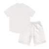 Men's Summer Solid Color Loose Short Sleeve Button Collar Top Shorts Set