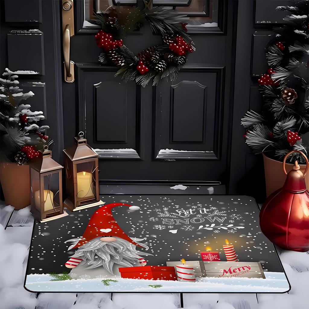 Christmas Gingerbread Man Mat, Entrance Door Mat, Dwarven Decoration Mat, Anti Slip and Wear-resistant