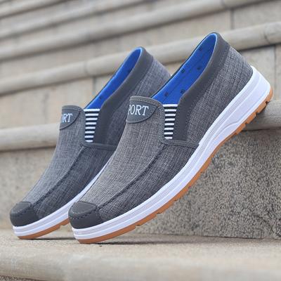 Fashion Men Canvas Casual Shoes Slip On Loafers Comfortable Walking Flats for Man Dude Non Slip Soft Moccasins Sneakers Summer