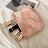 1pcs Large Capacity Canvas Bow Makeup Bag, 3d Printed Handbag, Student Pencil Case Storage Bag, High-End And Fashionable Style