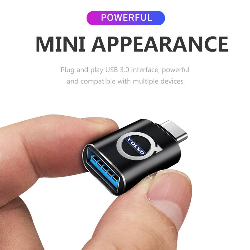 Car Type-C To USB 3.0 Interface Mini Converter Charging Adapter For Volvo CX90 JG7