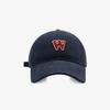 Letter baseball cap women's wide brim big head circumference black cap fashion couple retro face hat