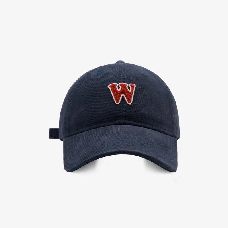 Letter baseball cap women's wide brim big head circumference black cap fashion couple retro face hat