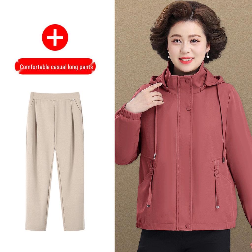 Mother's Day Spring Windbreaker Jacket for Middle-aged Women