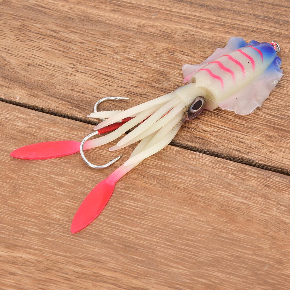 Soft Luminous Fishing Bait UV Octopus Squid Lure Fishing Tackle Accessory4#