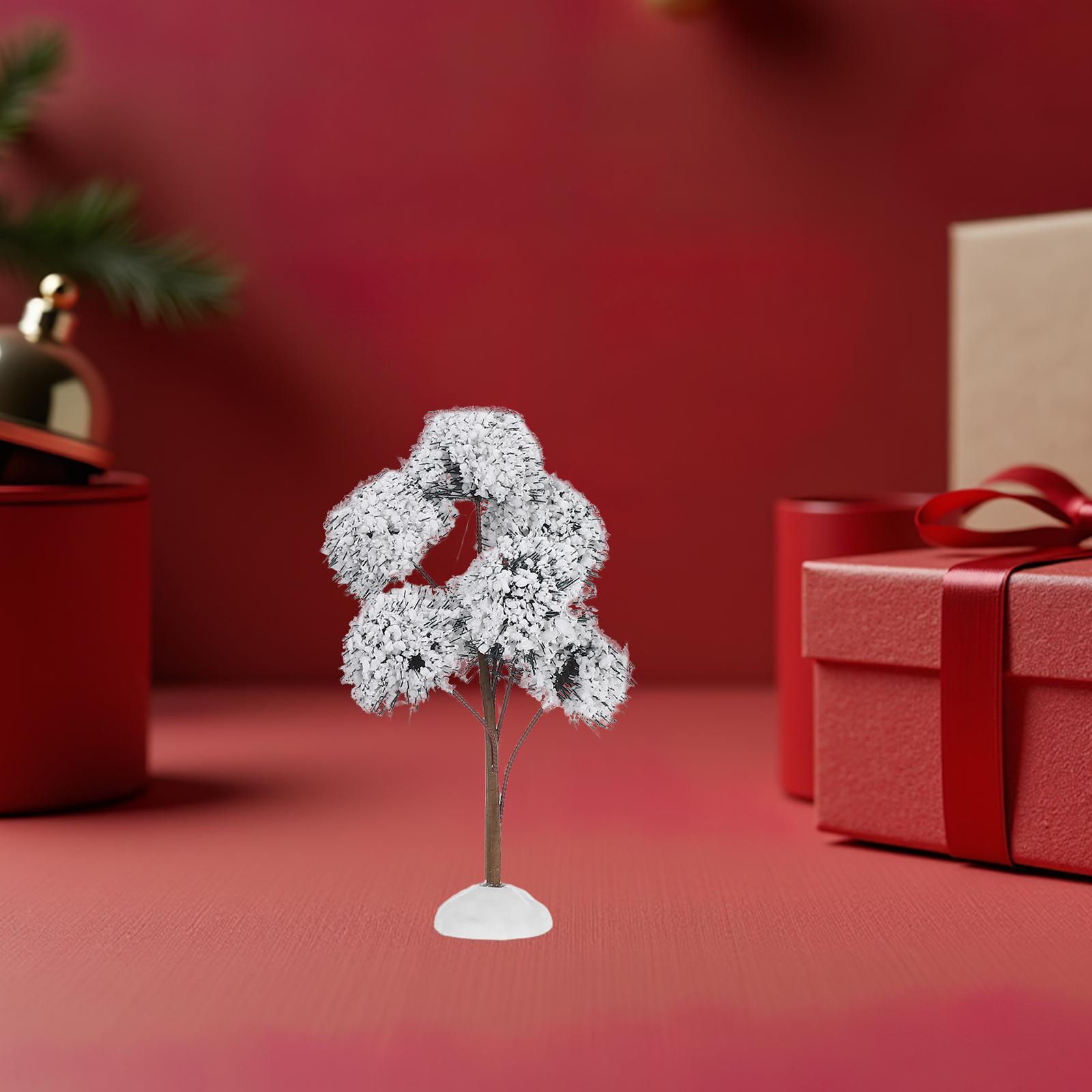 3Pcs Miniature Snowy Christmas Tree with Artificial Snow Desktop Decoration for Christmas Party Table Centerpiece Mini Holiday other