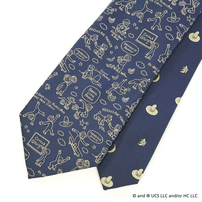 Curious George Tie UND49161 Dark Navy Party Tie Character Gift