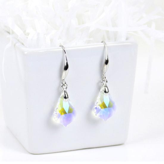 1 Pair Dangling Earrings Comfortable Wearing Wear-Resistant Faux Crystal Women Ear Hooks for Banquet