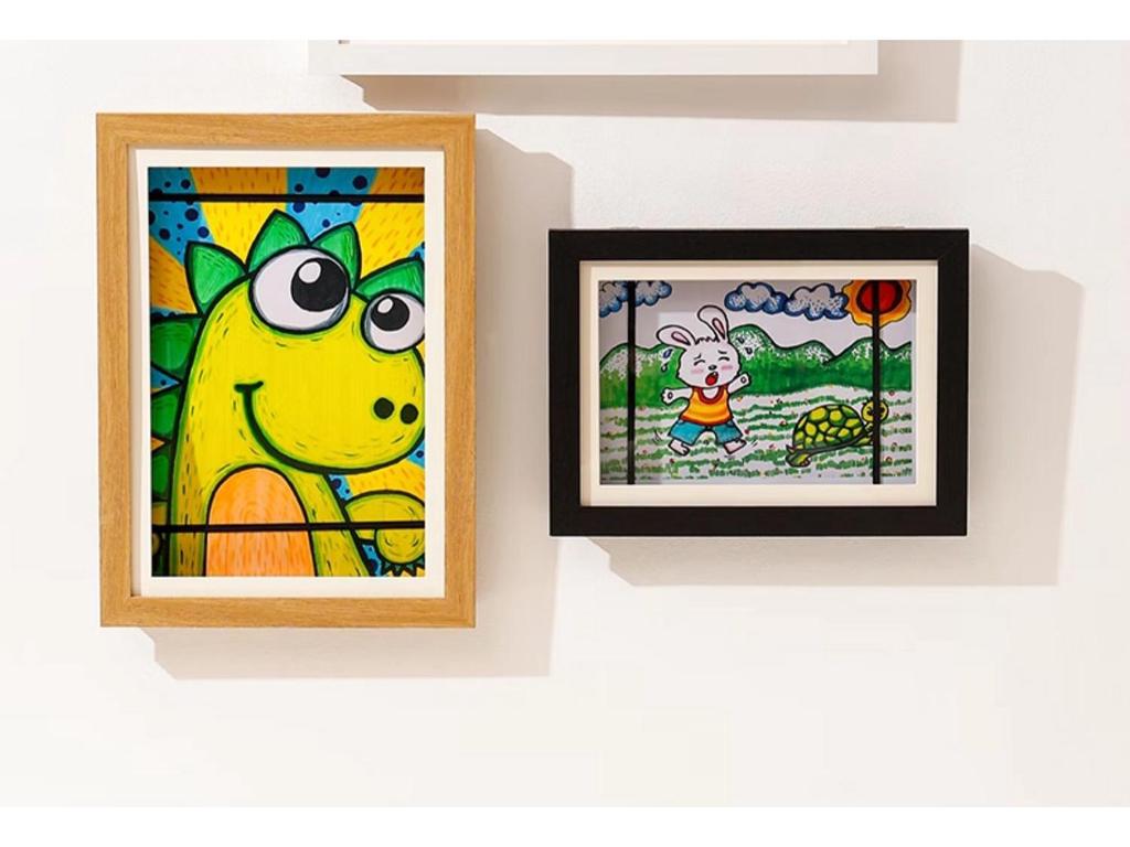 Kids' Artwork Display Frame: Magnetic, Easel-Mount for A4/A3 Paintings