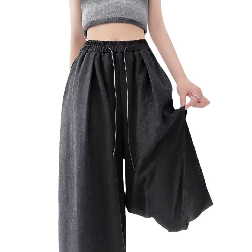 Solid Color Wide-leg Pants for Women In Summer New Thin High Waist Loose Straight Draping Casual Yamamoto Pants