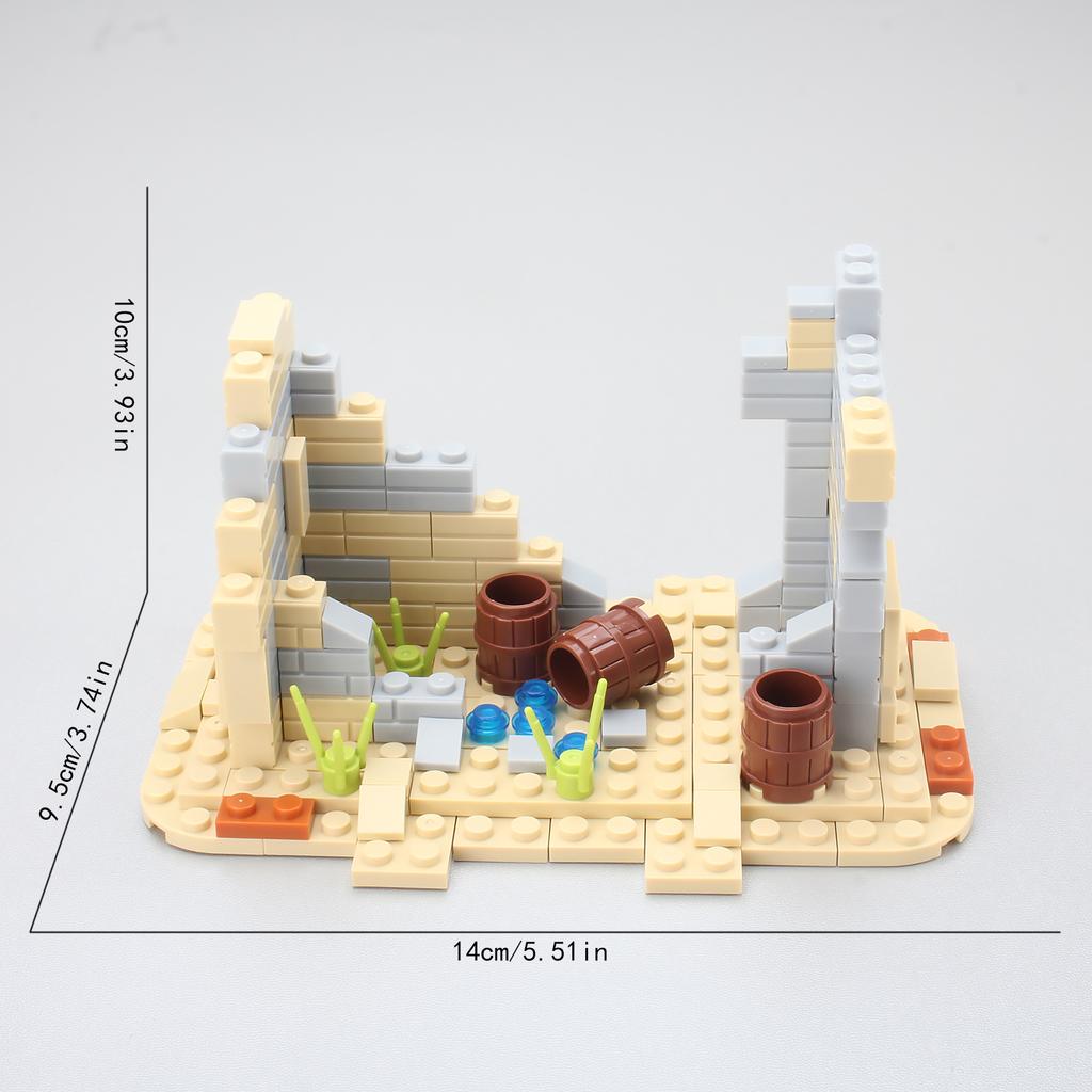 Non-Toxic Moc Ruins Base Prison Bunker Fortress Scene Accessories Children'S Building Block Toys