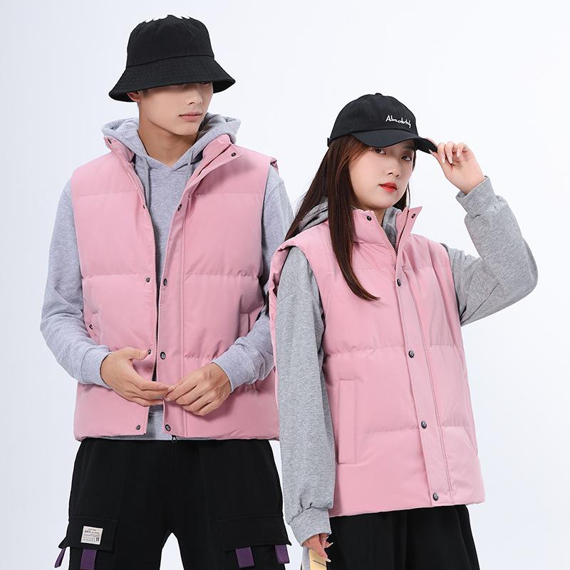 4 Colors Available Stand Collar Short Down Cotton Vest Sleeveless Jacket Plus Size Up To 8XL Couple Vest for Men Autumn Winter