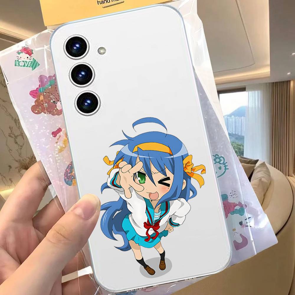 Kawaii Anime L-Lucky Star HD Clear Transparent Phone Case For Samsung Galaxy A52,A12,A51,S24,S23,S22ULTRA,S21 Edge,S20LITE,Plus,
