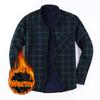 Men's Warm Casual Flannel Shirt, Long Sleeve, Lined, Large Size, Turn-Down Collar for Fall