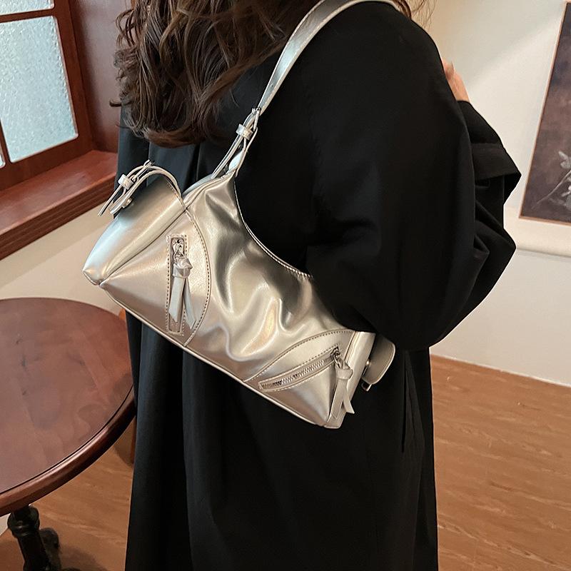 Red Wine Women's Bags Autumn New Trend Plutonium Leather Versatile Shoulder Bag Feminine Casual Travel Zipper Crossbody Bags