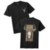 Vintage 2-Sided Deer Skull Graphic T-Shirt -Rustic Outdoor Themed Cotton Tee