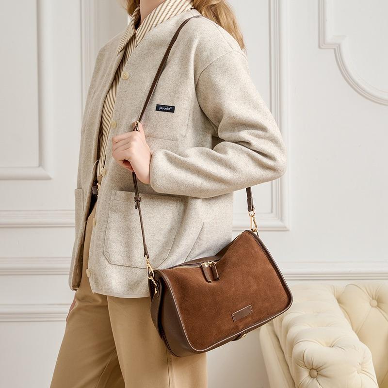 Suede women's high-end design sense niche messenger bag single shoulder leather office women large-capacity handbag