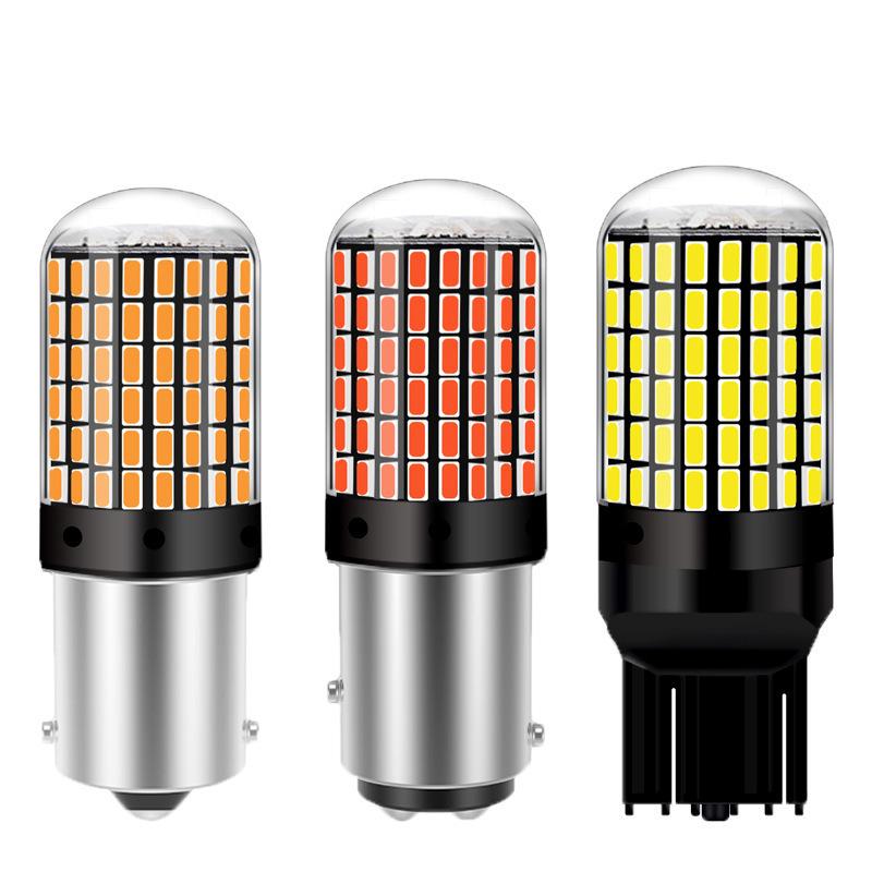 High Power LED Signal Bulb 1156 1157 7440 7443 Auto Brake Light 144SMD 3014 Decoder No Flash Error Car Tail Lamp Universal White