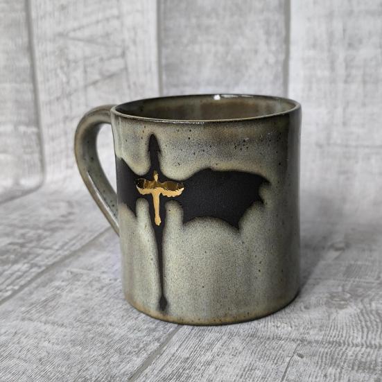 350ml Flaming Dragon Pattern Mug Ergonomic Handle Milky Yellow Glaze Mug
