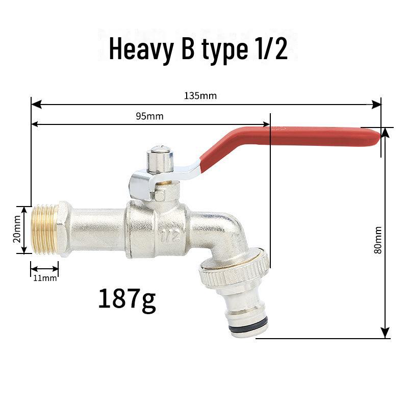 Outdoor Double-Control Brass Faucet for Kitchen and Garden