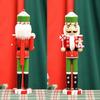 Decorative Wood Nutcrackers Santa with Decorative Swirls Candy for Holidays