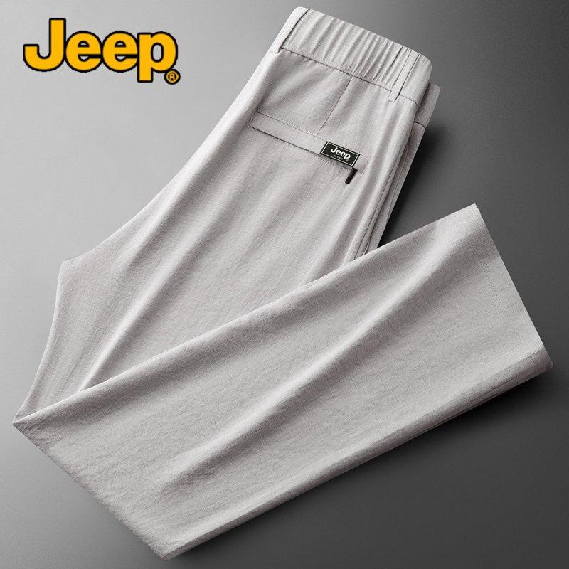 JEEP Men s Ice Silk Linen Straight Business Casual Trousers M
