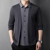 Men’s Casual Two-in-One Shirt Collar Knit Cardigan