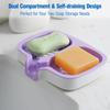 1pc Dual Compartment Soap Holder, Self Draining Soap Dish, Fast Drainage, Shampoo Bar Holder, Soap Bar Holder For Bathroom, Kitchen Sink,