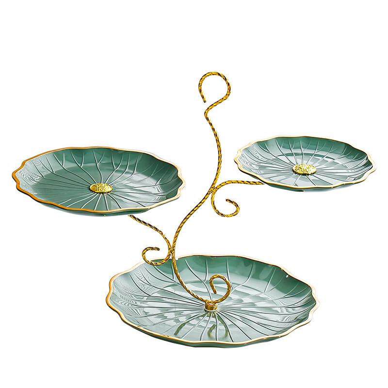 Ruhan Light Luxury Floral Fruit Plate with Branch Stand