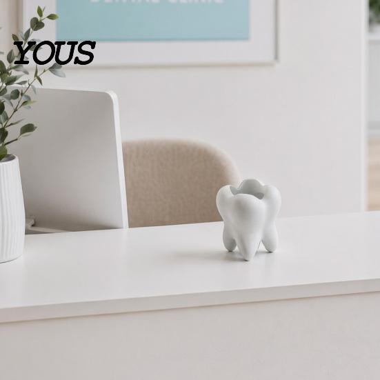 Decorative Storage Box Tooth Shape Toothbrush Holders for Bathrooms, Creative Pen Holder Desktop, Home Decor Small Organizer