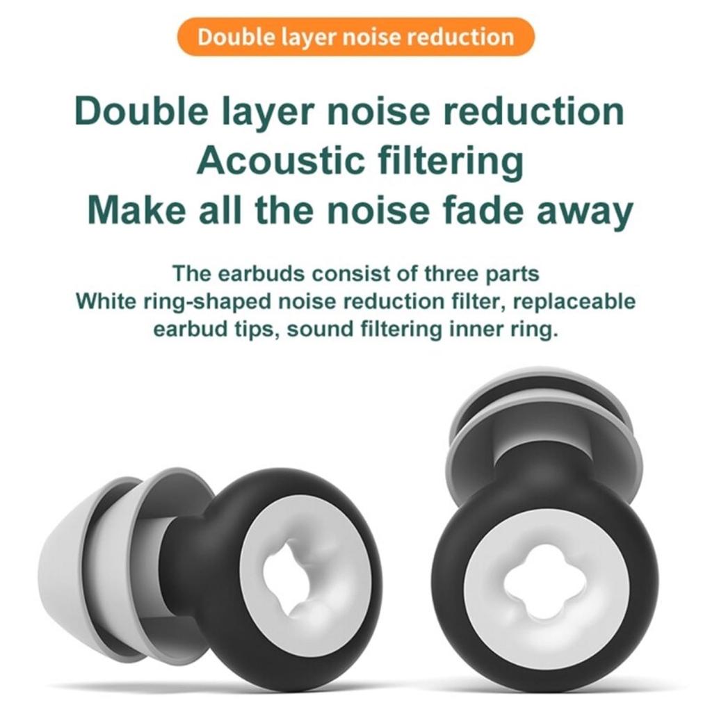 AUGEN Ear Plugs for Sleeping, Noise Canceling, Reusable Silicone Earplugs for Hearing Protection, Waterproof EarPlugs Suitable for Sleeping Swimm