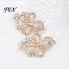 Women Dainty Jewelry Rhinstone Flower Bow Brooch Pin, Hollow Floral Bowknot Retro Alloy for Girls, Decorative Accessory Clothing Bags Scarves Pin