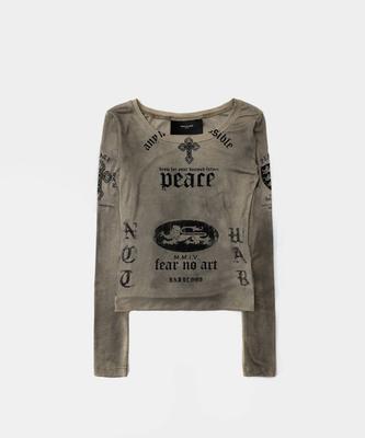 BADBLOOD Peace Not War Loose Fit T-Shirt - Dusty Beige