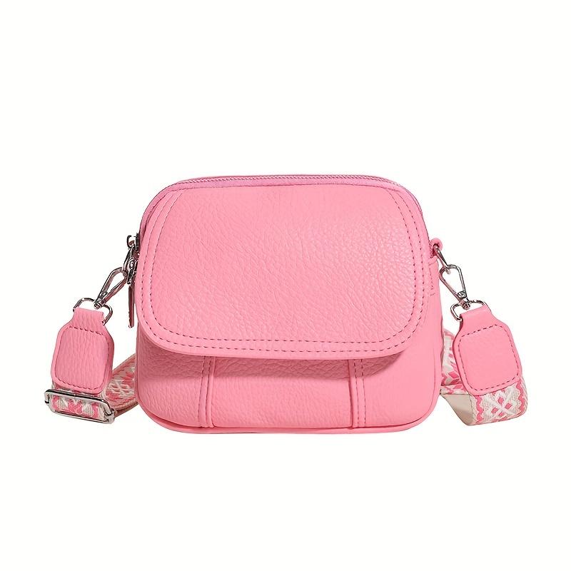 Chic Women’S Crossbody Bag - Solid Color Durable PU Magnetic Closure Comfort Strap Small & Stylish Purse With Zipper