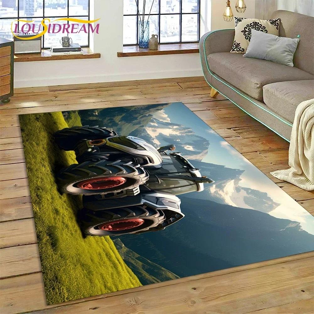 Retro Tractor Car  Truck Carpet Rug for Bedroom Living Room Home Sofa Decoration,Children Game Large Decor Floor Mat Gift