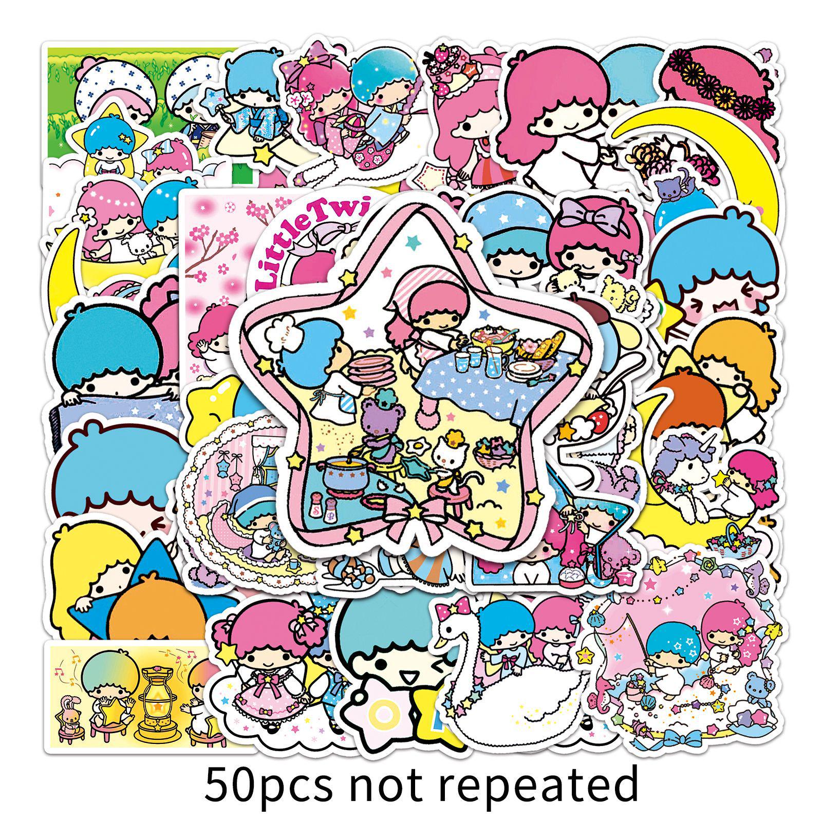 

Водонепроницаемый набор стикеров моти «Девушка-Близнецы»: 50 милых мультяшных листов для детских чехлов для телефонов