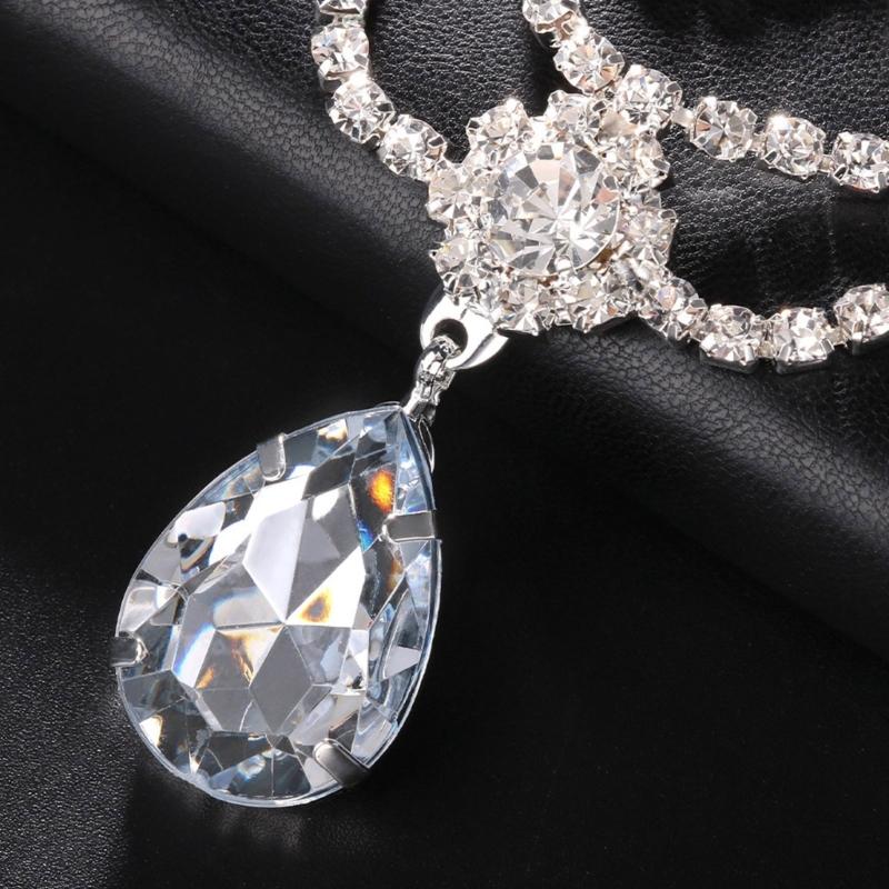 Stylish Alloy Rhinestones Shoulder Necklace Sturdy Fringe Design Perfect For Casual Evening Outfits