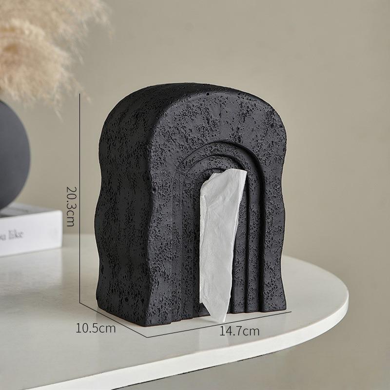 1pcs Simple Stylish Door-Shaped Tissue Box Resin Home Living Room Table Decorative Ornament Tissue Storage Box