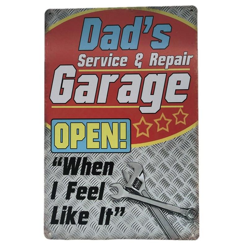 Vintage Dad Garage Tool Metal Tin Signs Oil Bar Rustic Plaque Wall Art Posters Man Cave Pub Retro Wall Decor Iron Plate Painting